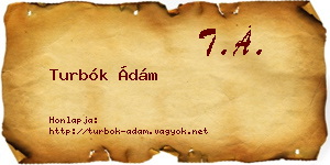 Turbók Ádám névjegykártya